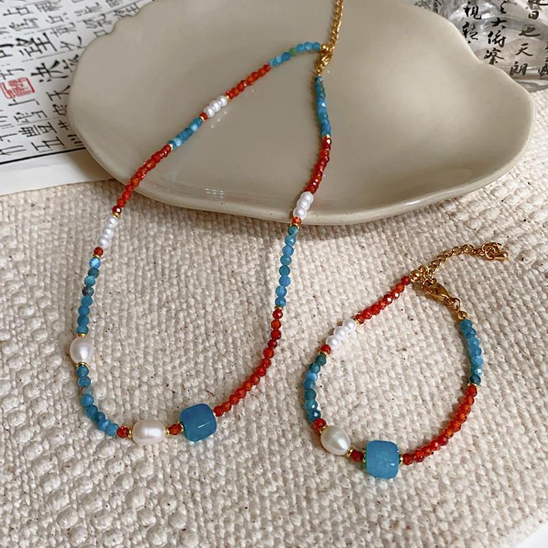 Nytt Kinesisk Geometriskt Pärlhalsband Med Färskvattenpärlor För Kvinnor