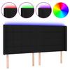 Vidaxl Zagłówek Do Łóżka Z Led, Czarny, 203X16X118/128 Cm, Tkanina