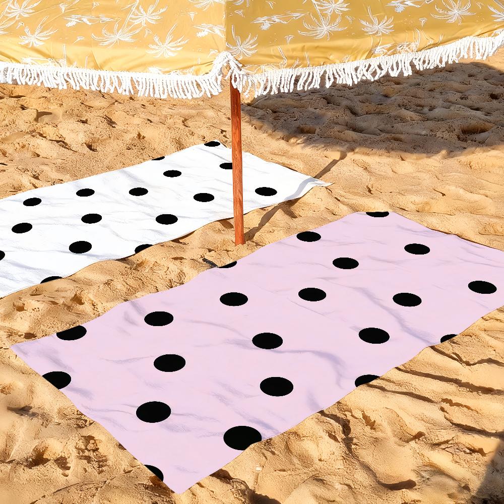 Korean-style Polka Dots Towel Soft Pool Gift For Travel Gym Shower Camping Quick Dry Sports Large Beach Towels