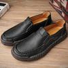 Retro Cow Leather Shoes Men Loafers Handmade Casual Leather Shoes Moccasins Men Flats Shoes