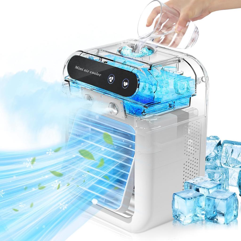 DAYUIRA Powerful Desktop Cooling Compact and 500ml Large 2 Airflow Adjustable Up and Down 2 Spray Volume Ice Mini Standing Cooling Cooling USB