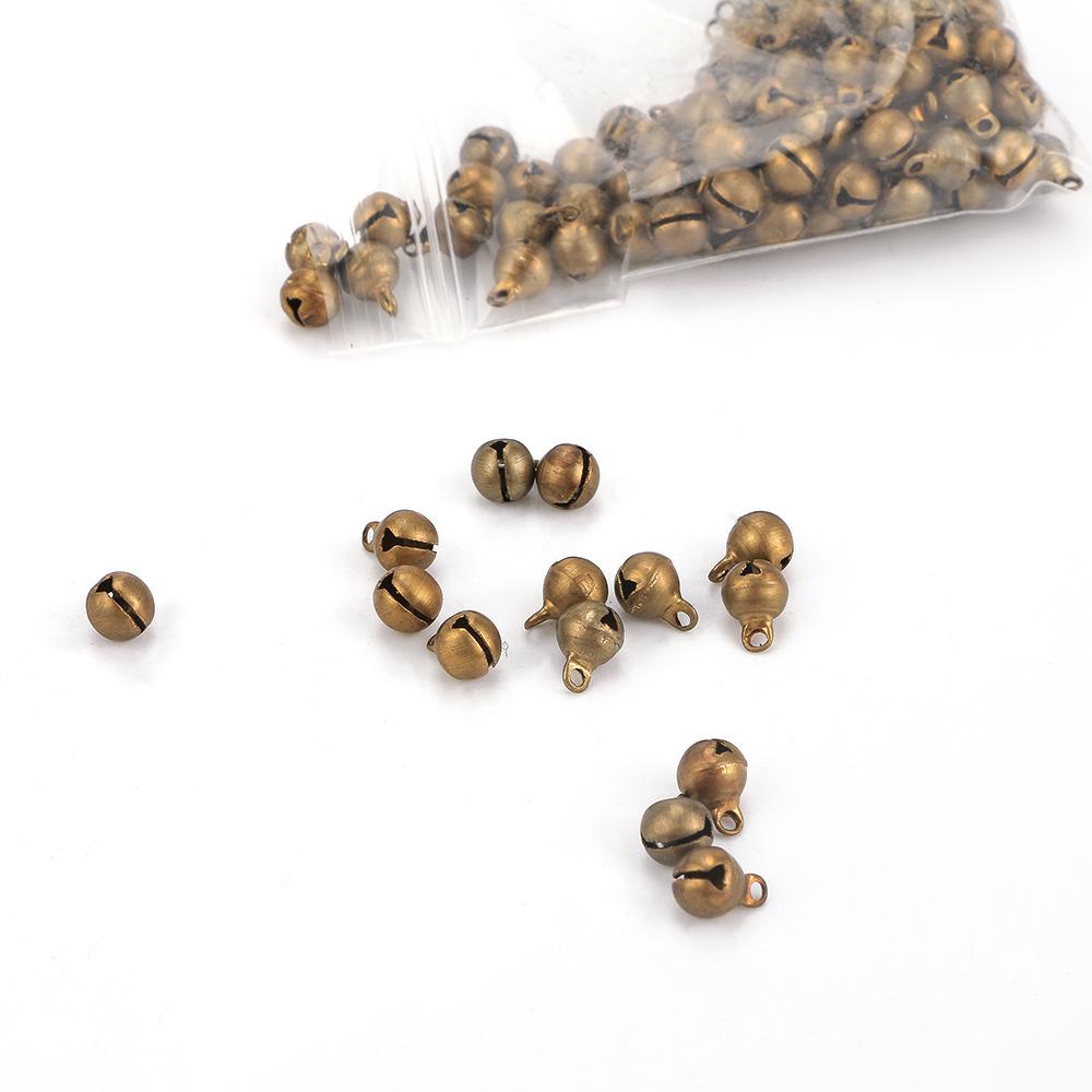 100Pcs 6/8mm Loose Beads Bronze Pendant Ornaments DIY Crafts Home Accessories Decoration