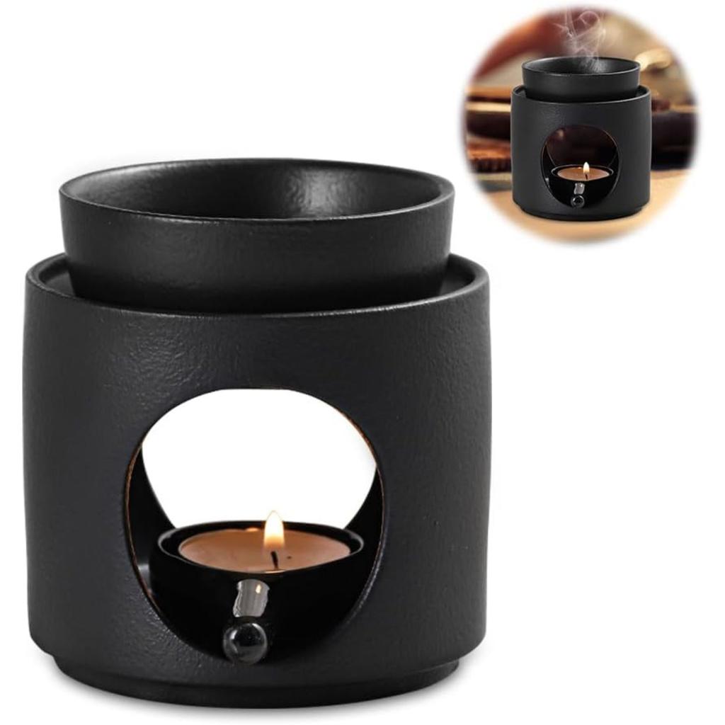 Wax Melt Burner, Ceramic Oil Burners with Candle Spoon Essential Oil Burner Aroma Diffuser Home Aroma Oil Burner Candle Holder Wax burner
