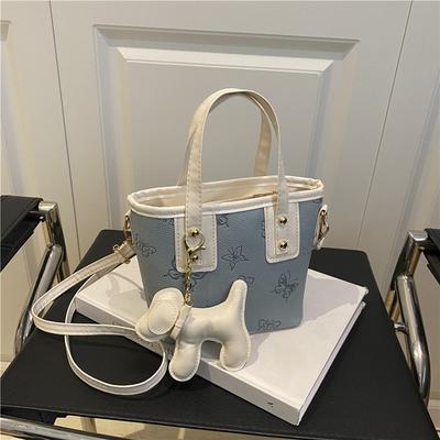 Super Fire Niche Contrasting Color Bag Women's 2025 New Popular Versatile Messenger Bag Fashionable Portable Bucket Bag Small Bag