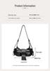 Niche Distressed Leather Single-Shoulder Bag with Personalized Rivets, Workwear Style Underarm Crossbody Bag