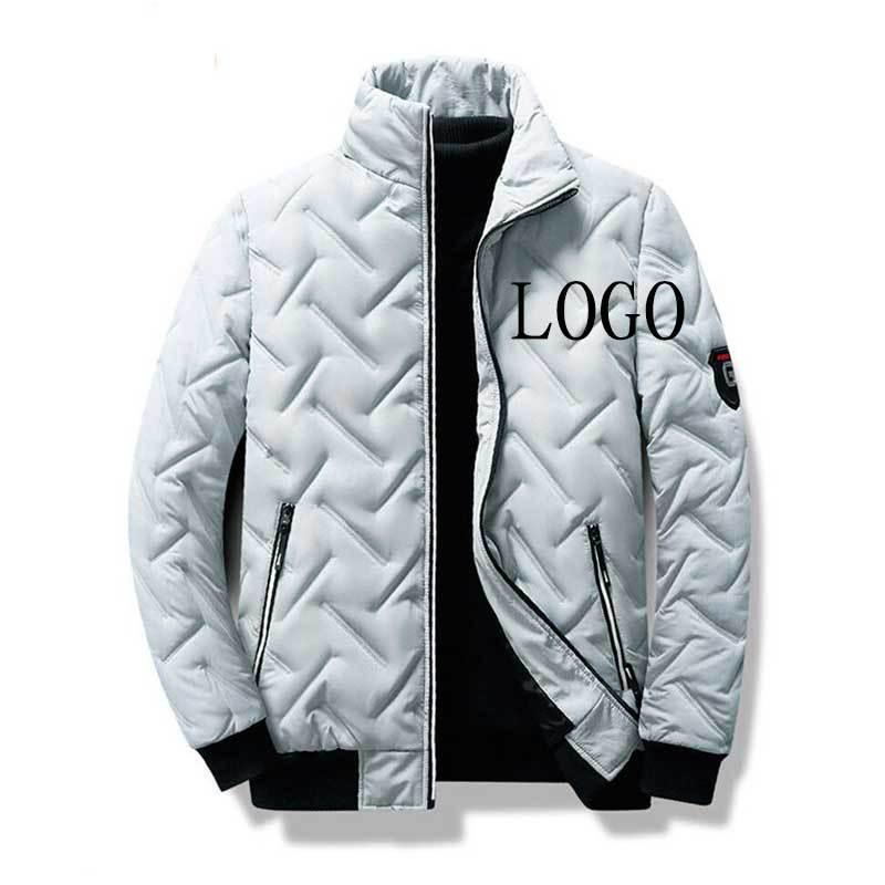 Herren-Winterjacke mit Tigerkopfmuster – Leichter, warmer und winddichter Baumwollmantel mit Stehkragen