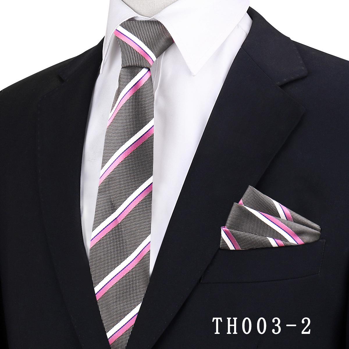 Men s Navy Blue Wide Stripe Tie  Pocket Square Set - Professional Formal Jacquard, Hand-tied, 8cm.