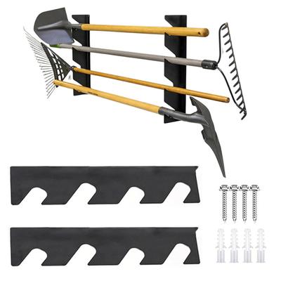 1 paire de supports de rangement pour outils de jardin, capacité de charge de 100 lb, support mural en métal pour outils de jardin