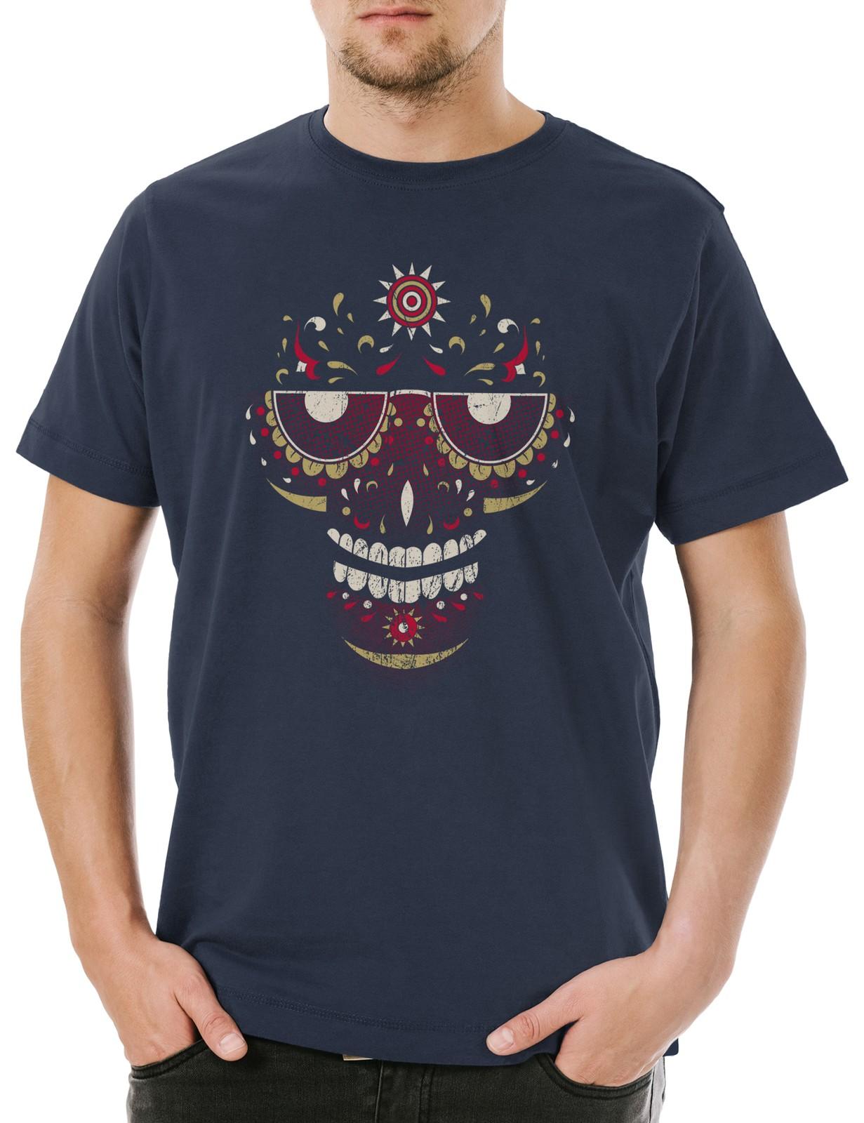 Sugar Skull Face Men s T-Shirt Mens Womens Tees Top Skull Mexico Gang Latino Mexico Mexican Gang 4XL