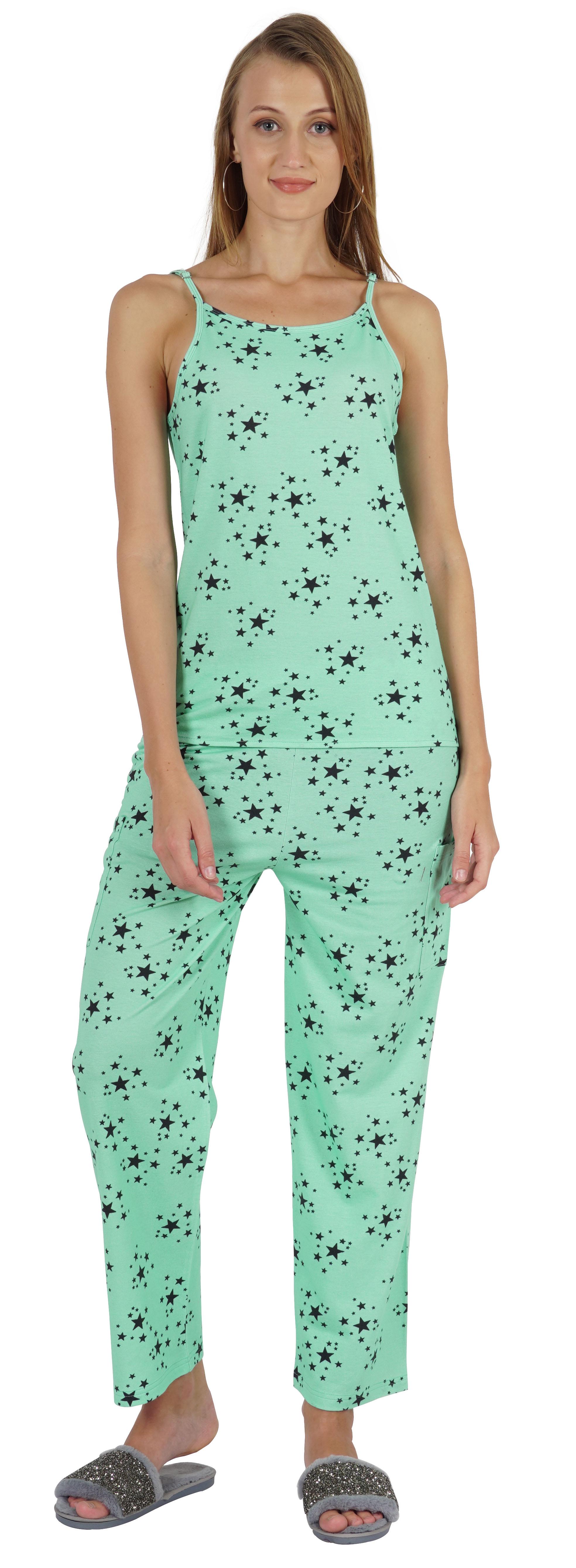 

Inkmeso Women Sexy Nightwear Pj set with adjustable Spaghetti strap Sleepwear Pajama XXL м ята зелений колір