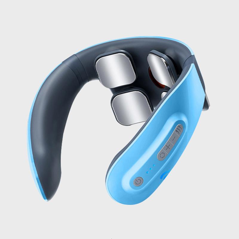 

Электрический массажер для шеи с несколькими режимами для облегчения боли в шее Мини-массажное устройство для домашнего использования PK four-head chargin синий