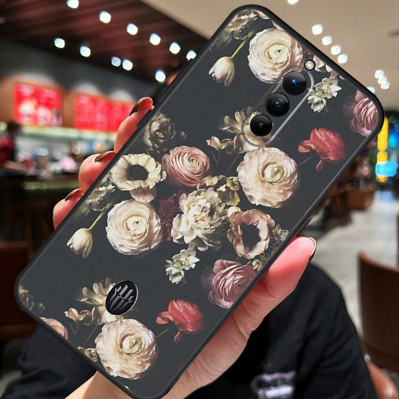 Mitternachtsblumen Hülle Für ZTE Nubia Red Magic 10 Air 7 6S 7S Pro Red Magic 11 10 9 8 8S 9S 10S Pro Plus Abdeckung