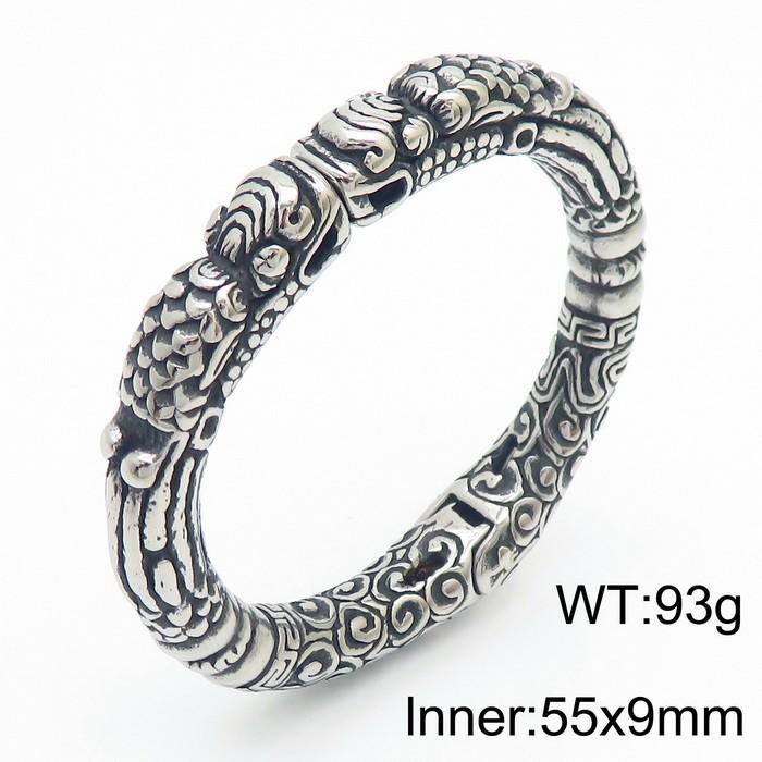 KALEN Unisex Punk Stainless Steel Fashion Bracelets Bangles Open Cuff Abstract Dragon Charm Bracelet Punk
