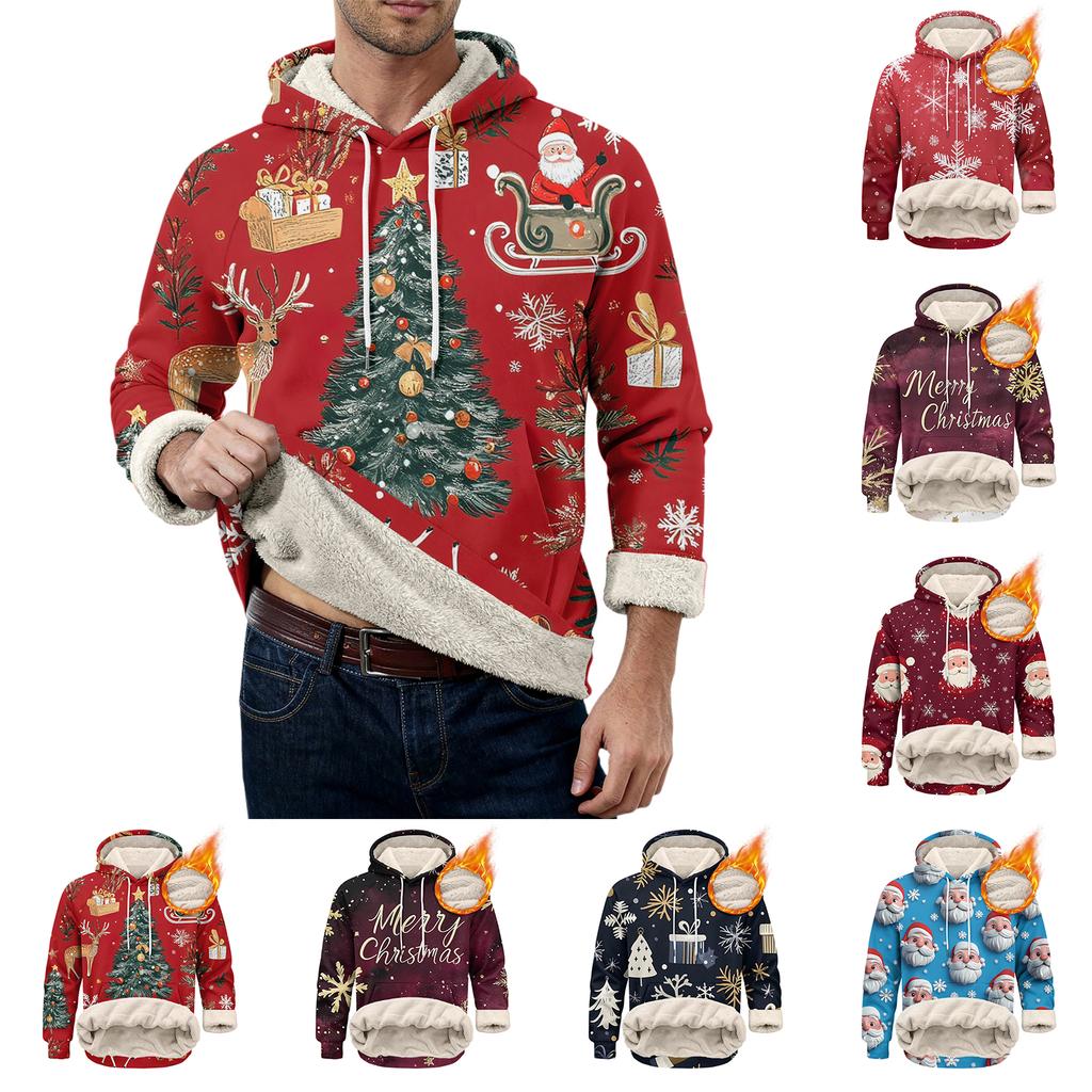 Men's Casual Long-Sleeve Fleece Hoodie With Pockets