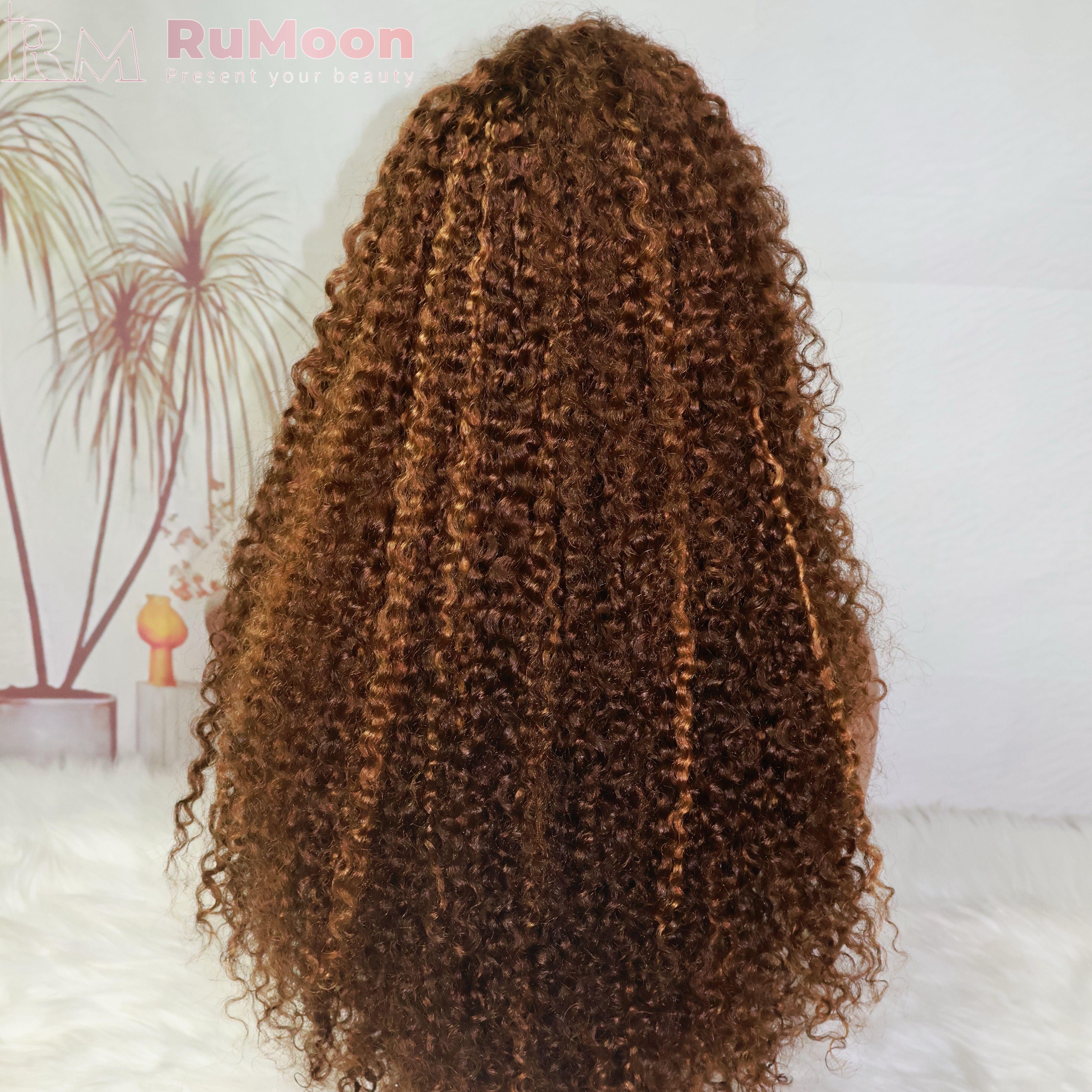 SDD Pre Plucked Remy Hair for Lace Transparent Frontal 13x4 210% Density Highlight Curly Women s Vietnamese Human Wig (as the picture,13x4&Pixe curly&18 in)