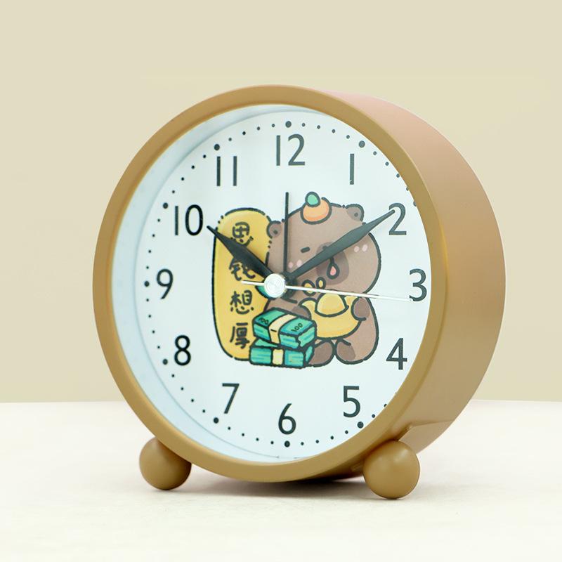 

Creative Children s Alarm Clock Cartoon Card Tired Bara Animal Student Boy and Girl Desktop Clock Gift Desktop Small Watch