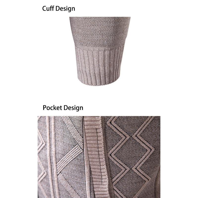 Autumn and winter new men's stand-up collar fleece sweater knitted sweater youth fashion casual cardigan jacket men