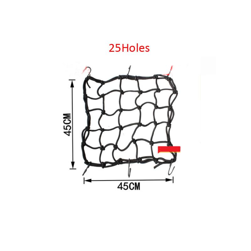 

45*45 см 25 отверстий мотоциклетная грузовая сетка для велосипеда веревка для шлема сумка для хранения багажа шпагат мотоциклетные сетчатые сумки чёрный