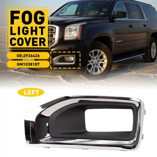 Left Fog Light Driver Side Cover Bezel Chrome Trim Fit GMC 2015- Yukon XL