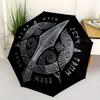 Wikinger Schild: Dekorativer Regenschirm mit nordischer Mythologie, Tragbarer 3-fach kompakter Regenschirm, Weihnachtsgeschenk ES627