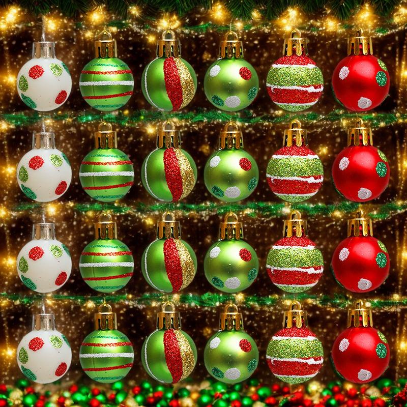 Christmas Ball Ornaments 24 Pieces Holiday Globes Set 1.18inch Christmas Ornaments Set For Dance Party Wedding Yard Indoor Front