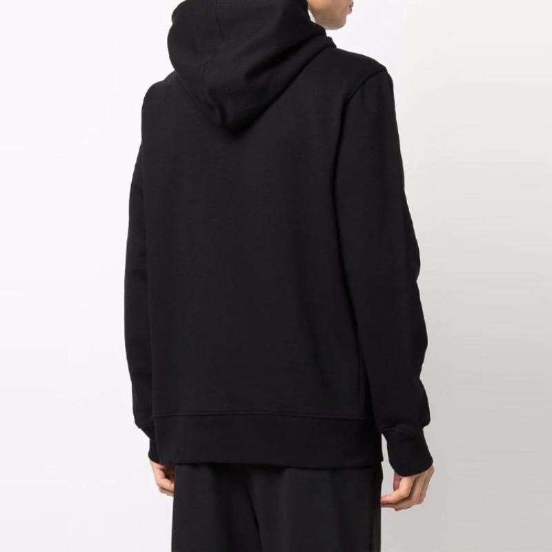 Y-3 Men's Solid Color Logo Print Pullover Hoodie Black HB3322