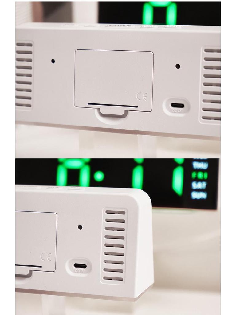 Multifunctional LED Digital Clock with Large Numbers, Date, Snooze & Atmosphere Light - Model GH9001.