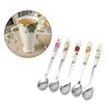 Coffee Spoon Coffee Powder Making Stiring Stainless Steel Oval Mouth Spoons for Home Kitchen Non Toxic Cooking Baking