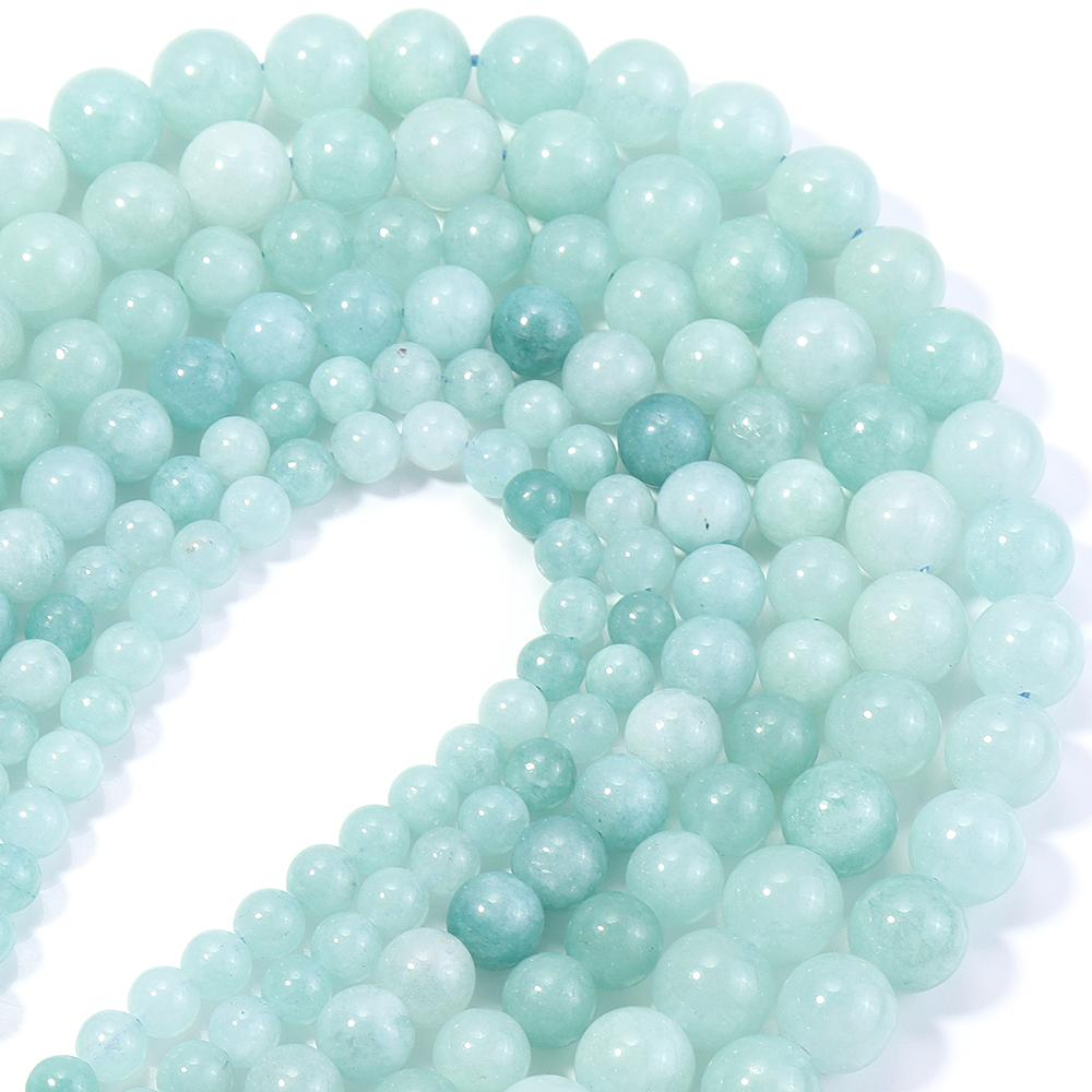 Natural Burma Jade Stone Beads 6 8 10mm Green Round Loose Gemstone Beads for Jewelry Making DIY Necklace Bracelets Accessories