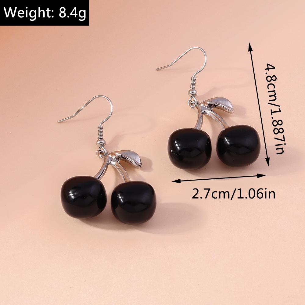 Cute Crystal Cherry Earrings for Women Girls Simulation Fruit Drop Earrings Party Holiday Jewelry Gifts