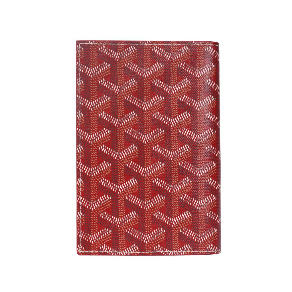 Goyard Grenelle Monogrammed Flap Pocket Canvas And Leather Card Holder Passport Holder Unisex Accessories Red GRENELPMLTY-02CL02X
