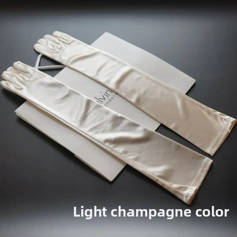Extra Length Satin Gloves Elongated Gowns Satin Wedding Performance Prom Gloves Apparel Accessories Etiquette Gloves