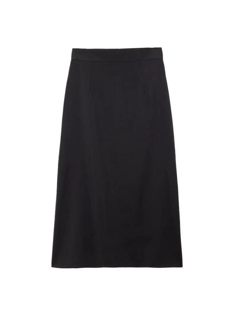 Women's Black A-line High Waist Skirt - Spring/Autumn 2026 Chic Petite Design