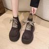 Fashion muffin heightening fashion boots British style platform retro lace-up versatile Martin boots women's 2025 autumn and winter new models