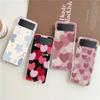 Love Flower Art Phone Case For Samsung Galaxy Z Flip 3 4 5 Hard Folding Clear PC Bumper For Samsung Z Flip3 Transparent Cover