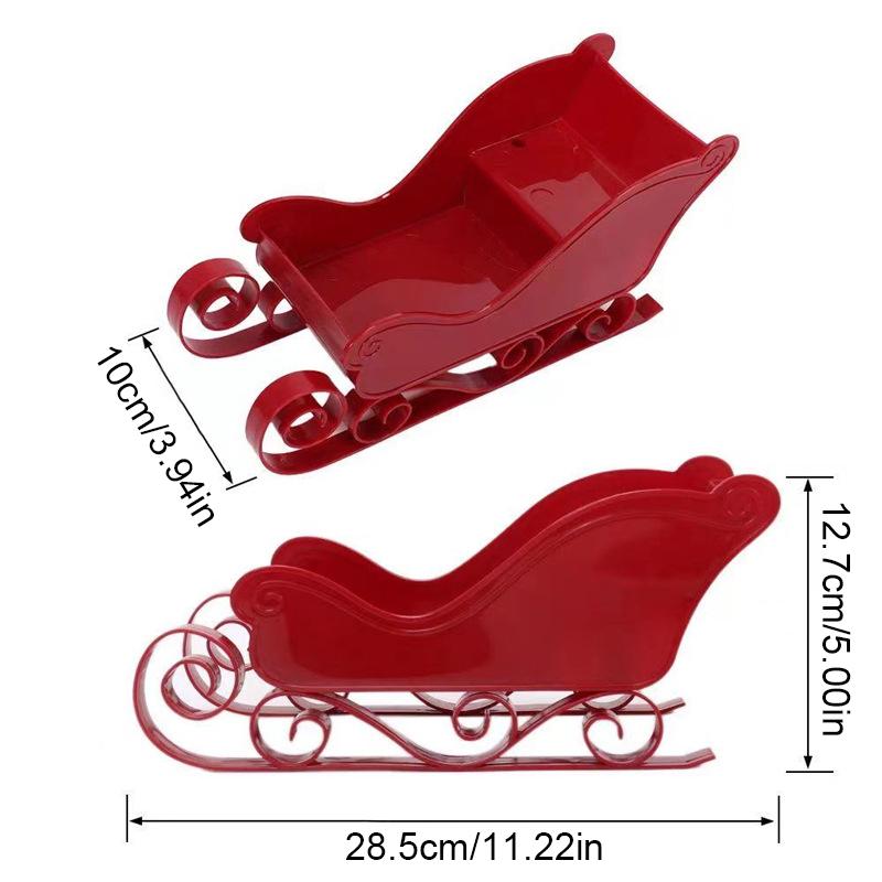 Christmas Sled Car Ornament Gift Plastic Sled Car Ski Car Small Ornament Children's Gift Desktop Decoration