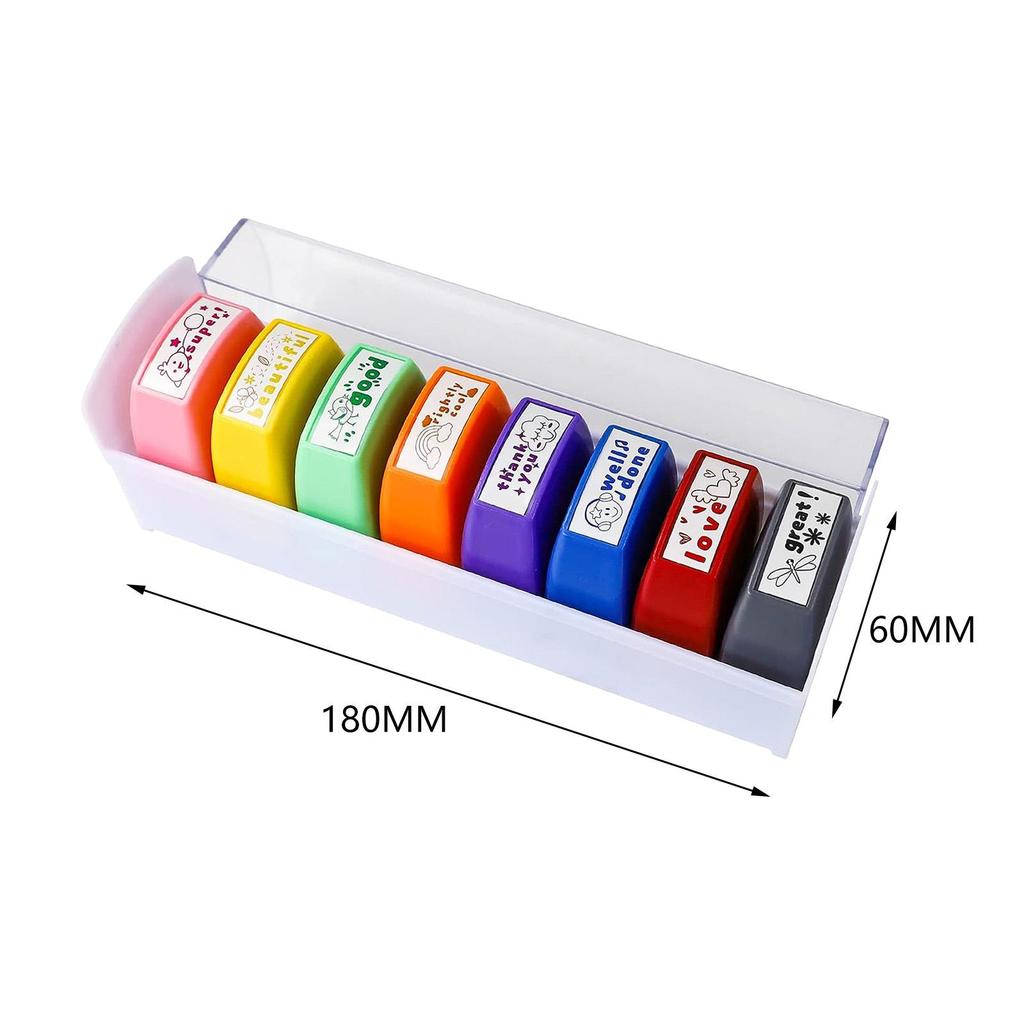 8x Teacher Stamps Set Return Stamp for Homework Classroom Teacher Supplies