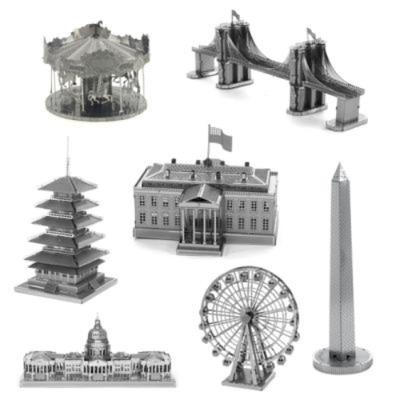 DIY Puzzle Building Arc De Triomphe Dutch Windmill Paris Eiffel Tower Lighthouse Metal Assembly Model Puzzle