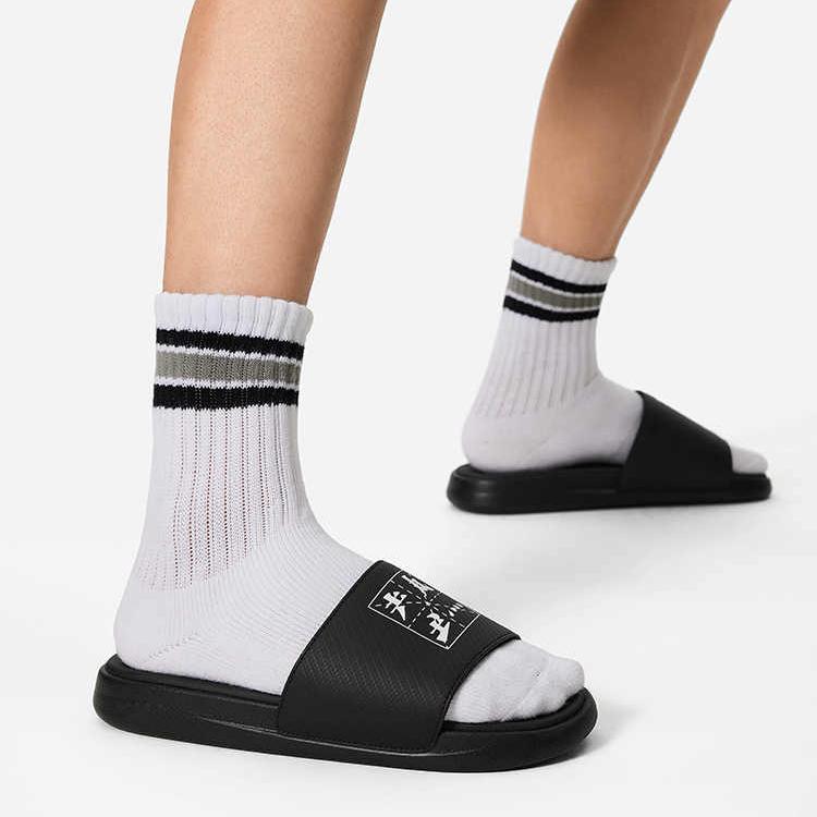 Li Ning LN Slipper Versatile Casual Breathable Lightweight Durable Non-Slip Slide Sandals Men Footwear Black White AGAU007-1