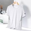 Men's Summer T-Shirt Solid Color Sports Round Neck Short-Sleeve Shirt Casual Comfortable Fitness Running Breathable Blouse