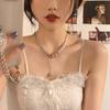 Feeling shell love necklace female niche design versatile girlfriend bow collarbone chain niche neck chain exquisite
