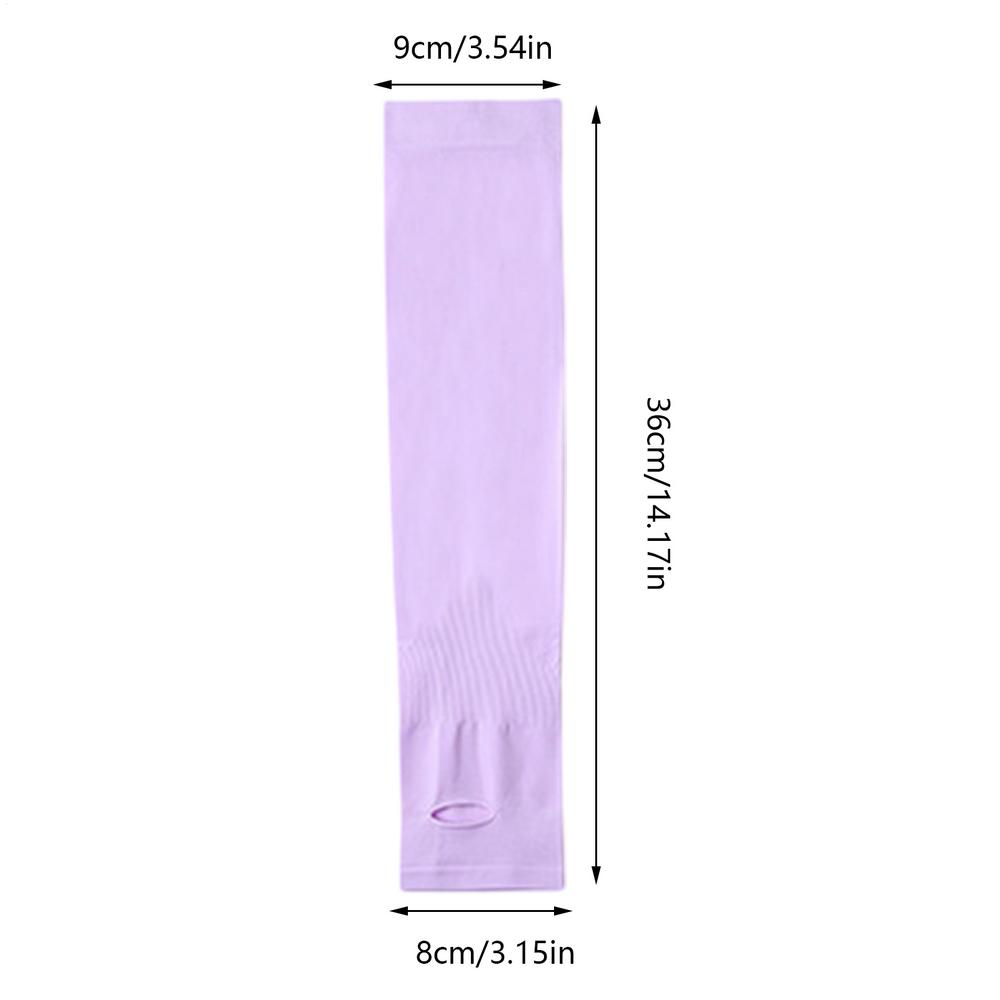 

1Pair UV Protection Arm Sleeves for Men Women Summer Driving Sunscreen Ice Silk Cover Hand Protector Half Finger Long Gloves фіолетовий