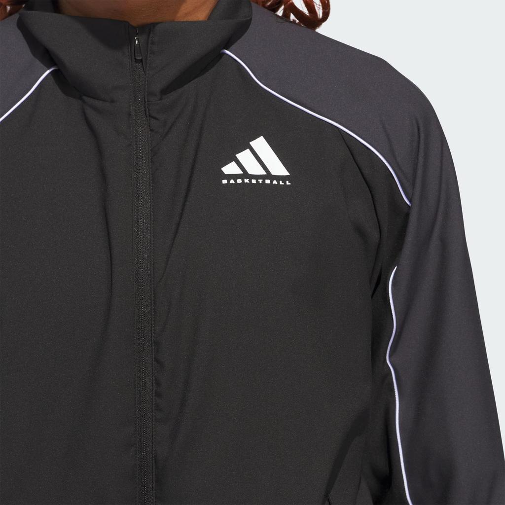 Adidas Select Woven Logo Quick-Dry Cool Basketball Raglan Collar Sports Jacket Women Jackets Black Carbon-Black JL6463