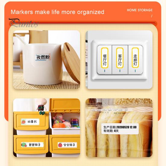 Mini Label Printer Portable Bluetooth-compatible Free Editing Picture Inserted No Ink Needed Rechargeable Compatible with for iOS for Android