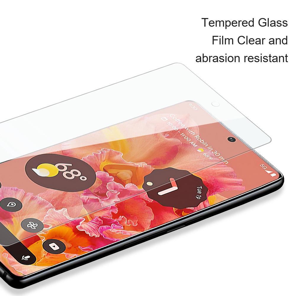 AMORUS Hoch Aluminium-Silizium Glas Displayschutzfolie für Google Pixel 6, 2.5D gebogener Rand HD Klar Bruchsicher Bildschirmschutz