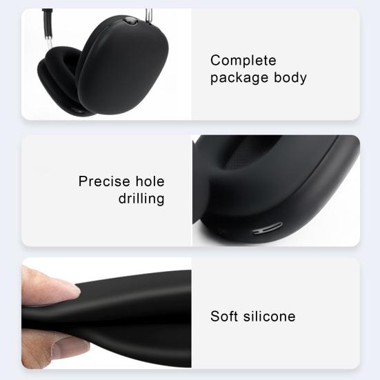 Kopfhörerhülle für AirPods Max Vollständige Schutzhülle Weiche Silikonhülle Kratzfest & Schweißbeständig Präzise Aussparungen Ohrpolster Kopfbügel Schutz