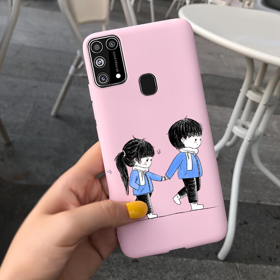 For Samsung Galaxy M31 Case SM-M315F Cute Bear Cartoon Painted Cover Phone Case For Samsung M31 M 31 GalaxyM31 Bumper Soft Funda