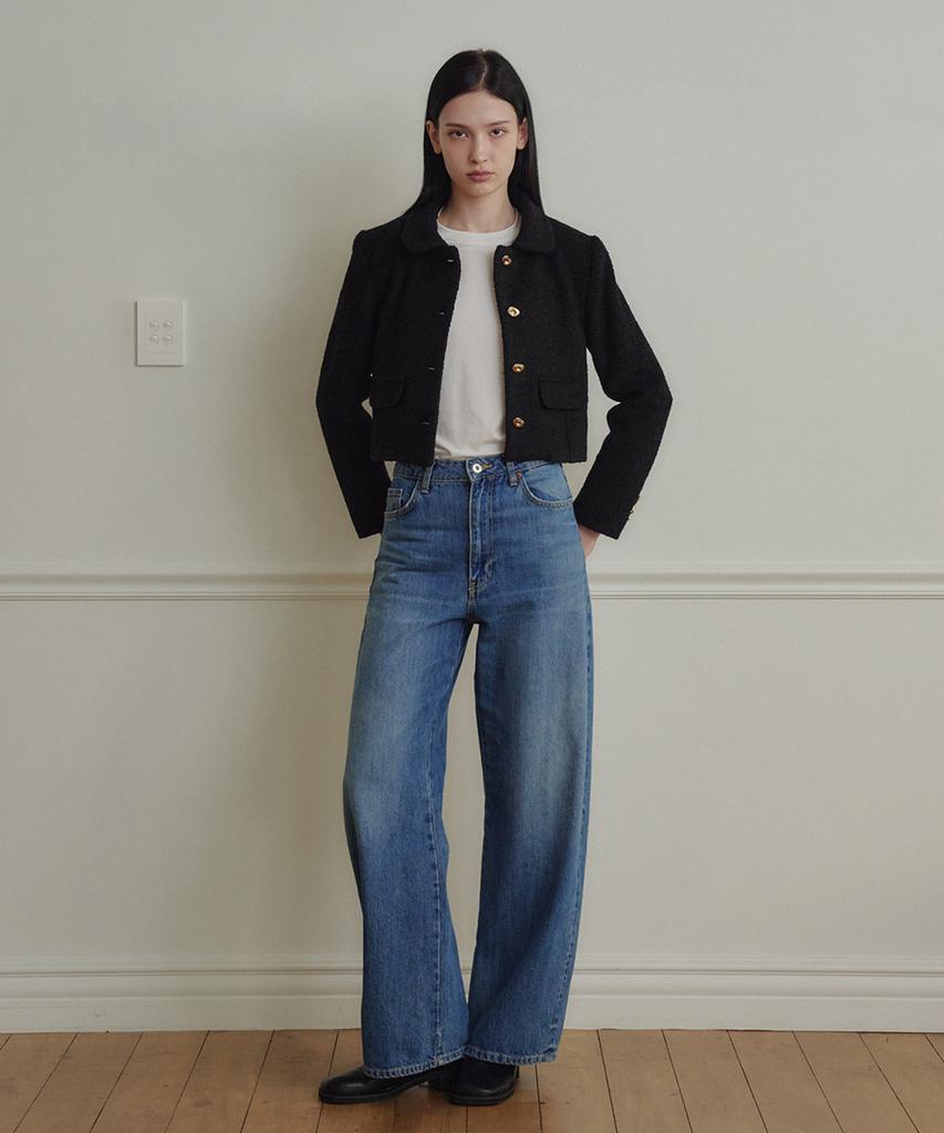 MARROT Petit Collar Wool Tweed Jacket_Black