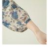 Artistic Retro Cotton and Linen Top Loose Floral Seven Quarter Sleeve Top Women's Blouses & Shirts