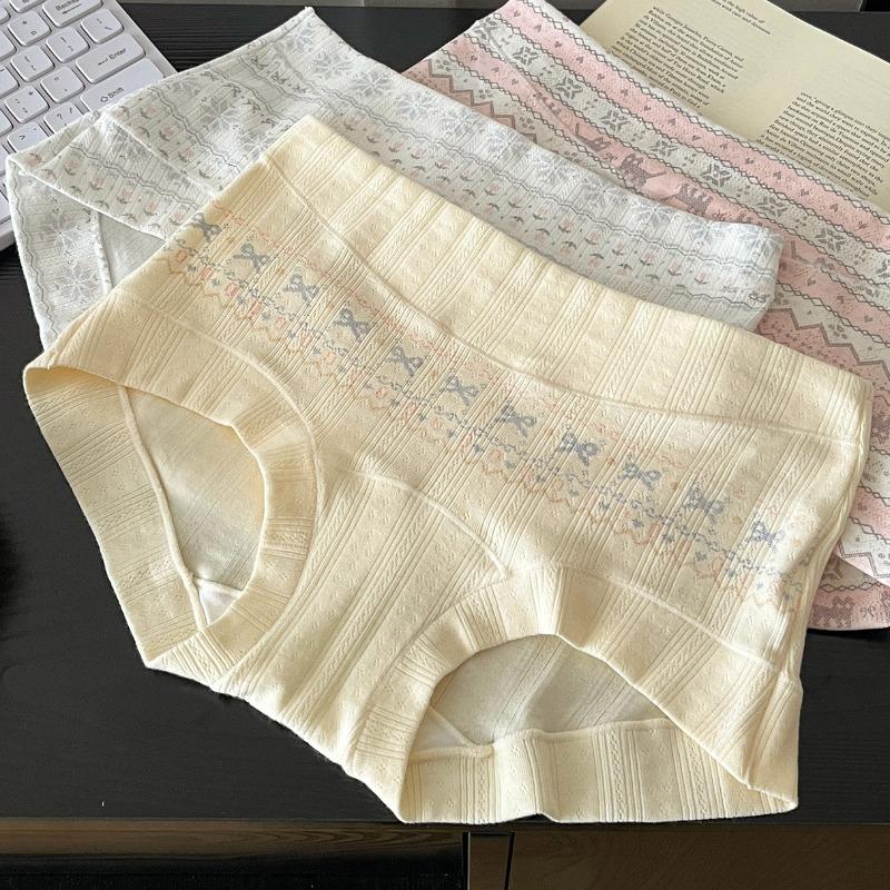 Women's Spring and Autumn Cotton 10A Antibacterial Extended Crotch Full Hip Free Hip Boxer Briefs Panties